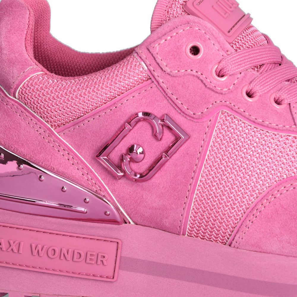 Scarpe Donna LIU JO Maxi Wonder 52 Sneakers Platform in Suede e Mesh Fuxia
