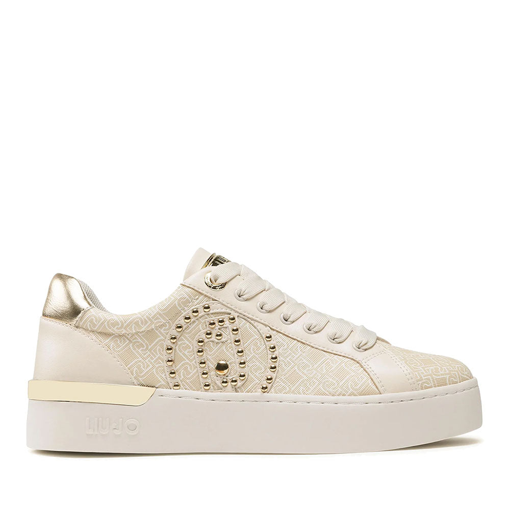 Scarpe Donna LIU JO Sneakers Silvia 92 color Burro con Logo Monogram