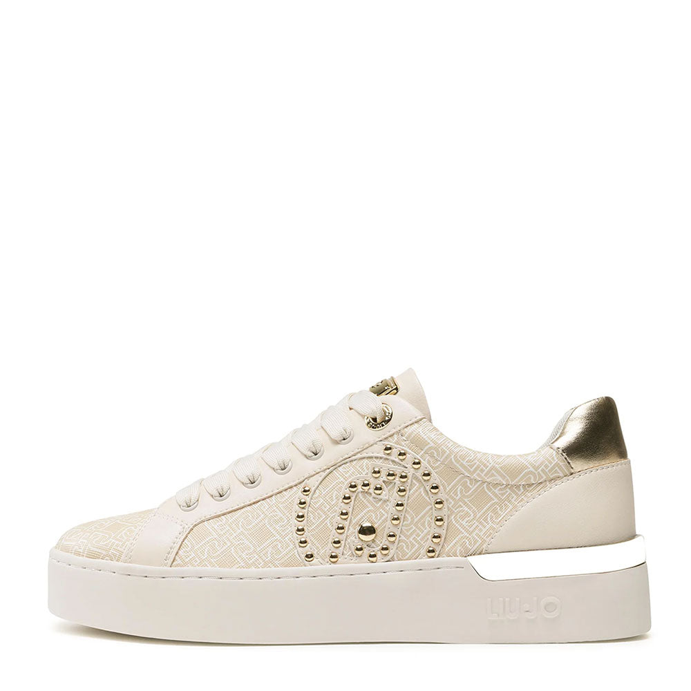 Scarpe Donna LIU JO Sneakers Silvia 92 color Burro con Logo Monogram