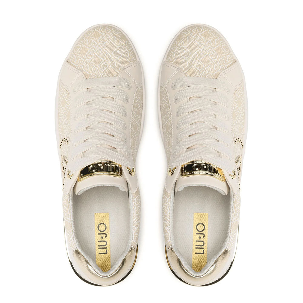 Scarpe Donna LIU JO Sneakers Silvia 92 color Burro con Logo Monogram