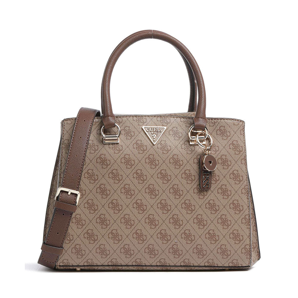 Borsa Donna a Mano GUESS Linea Noelle Colore Latte Logo - Brown