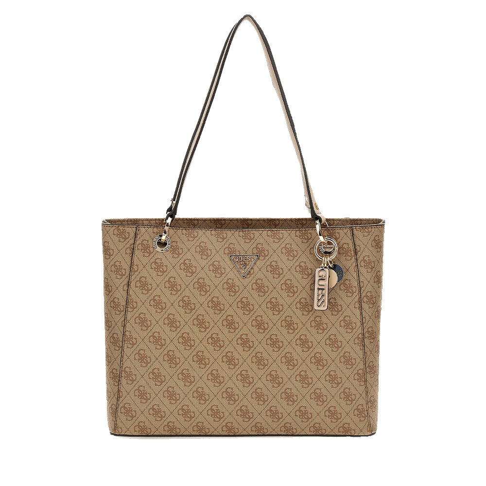 Borsa Donna Shopper a Spalla GUESS Linea Noelle colore Latte Logo