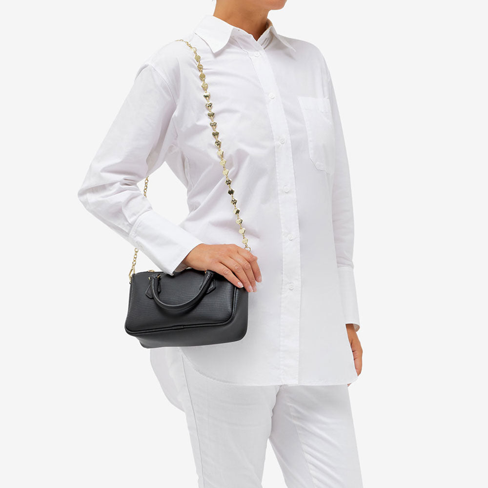 Borsa Donna a Mano con Tracolla GUM linea Heart Jewel colore Nero