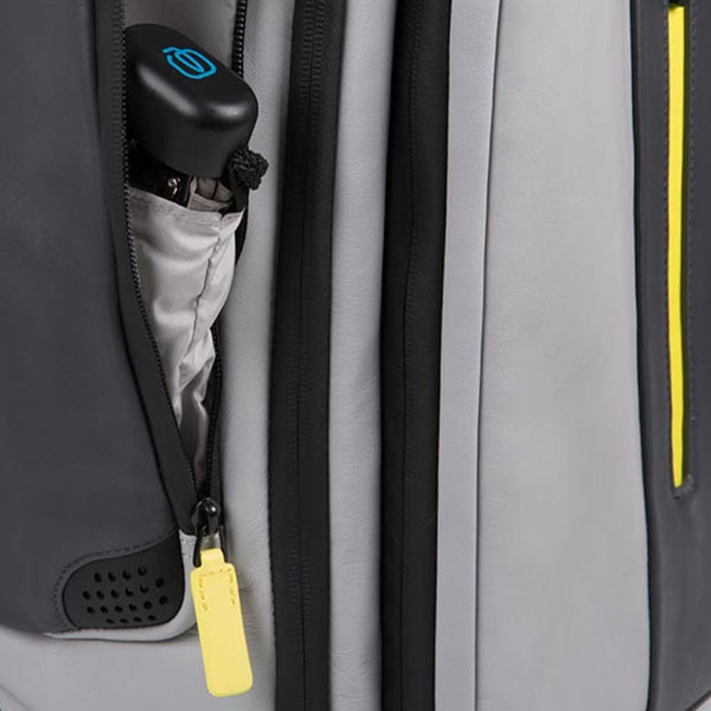 Trolley Cabina PIQUADRO con Portabilità a Zaino linea Bagmotig 2 Ruote Colore Grigio - Giallo - BV4817UB00BM