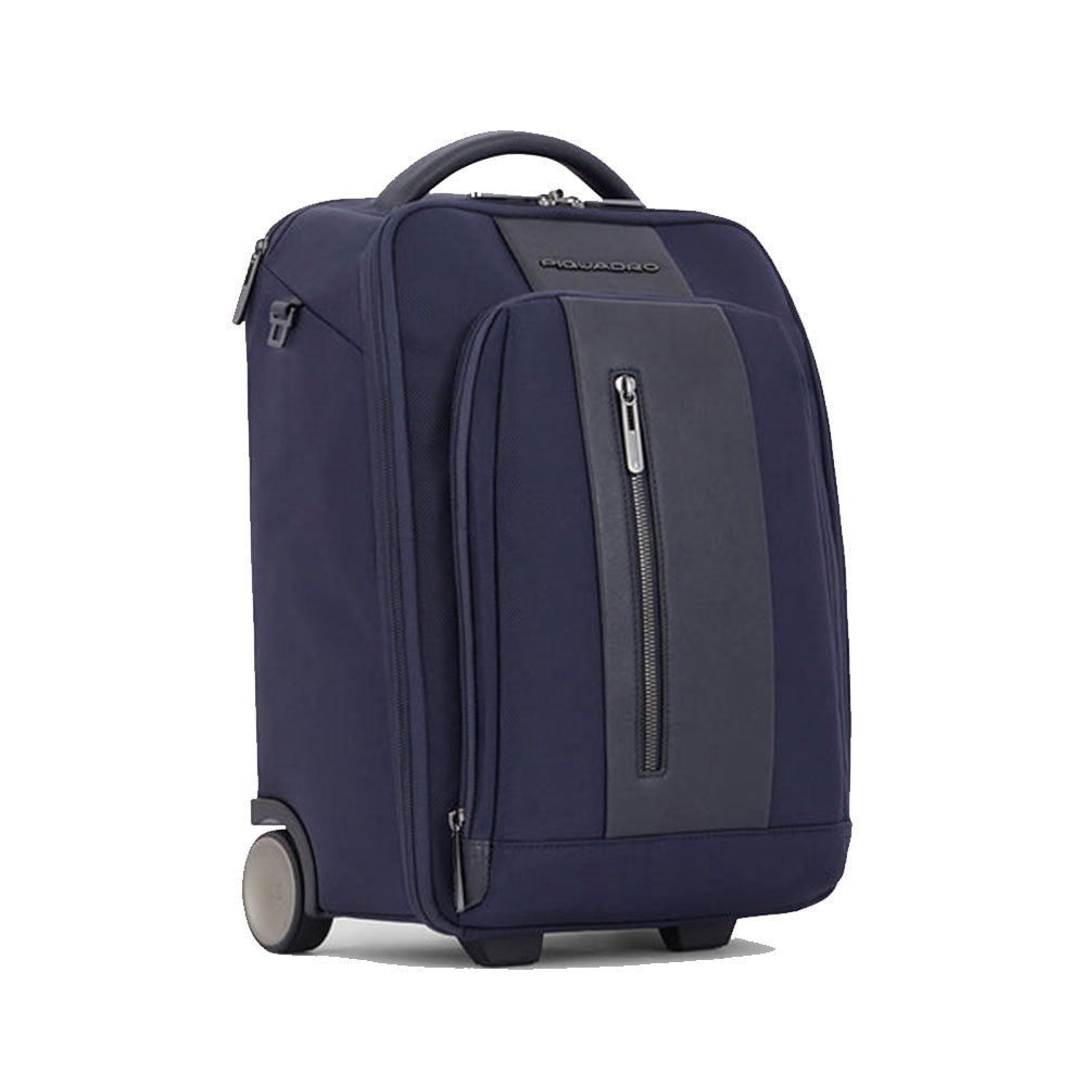 Trolley Cabina PIQUADRO con Portabilità a Zaino in Tessuto Riciclato linea Brief 2 Ruote Colore Blu - BV6270BR2