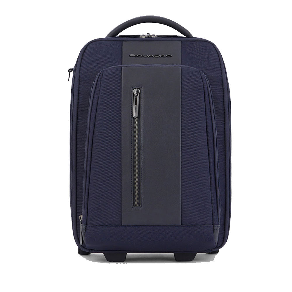 Trolley Cabina PIQUADRO con Portabilità a Zaino in Tessuto Riciclato linea Brief 2 Ruote Colore Blu - BV6270BR2