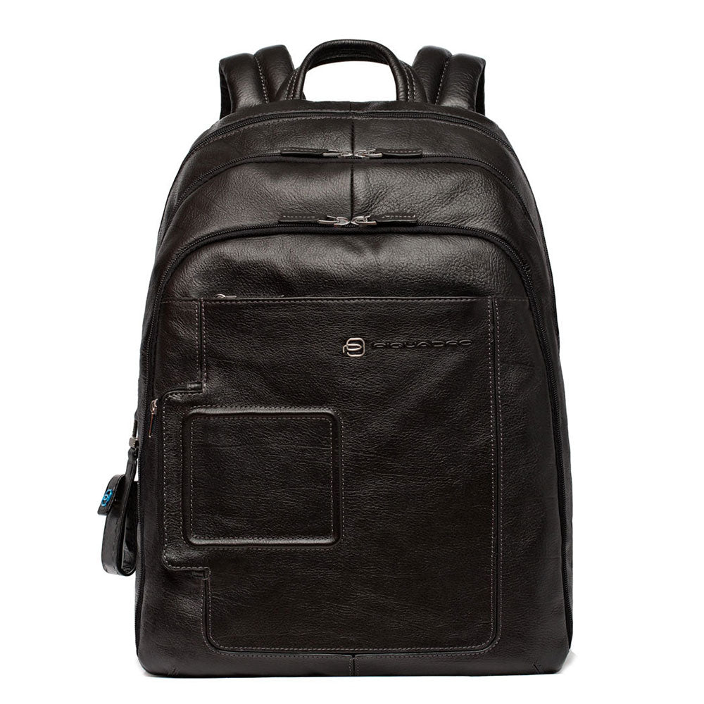zaino piquadro a sconto in pelle nero con porta pc