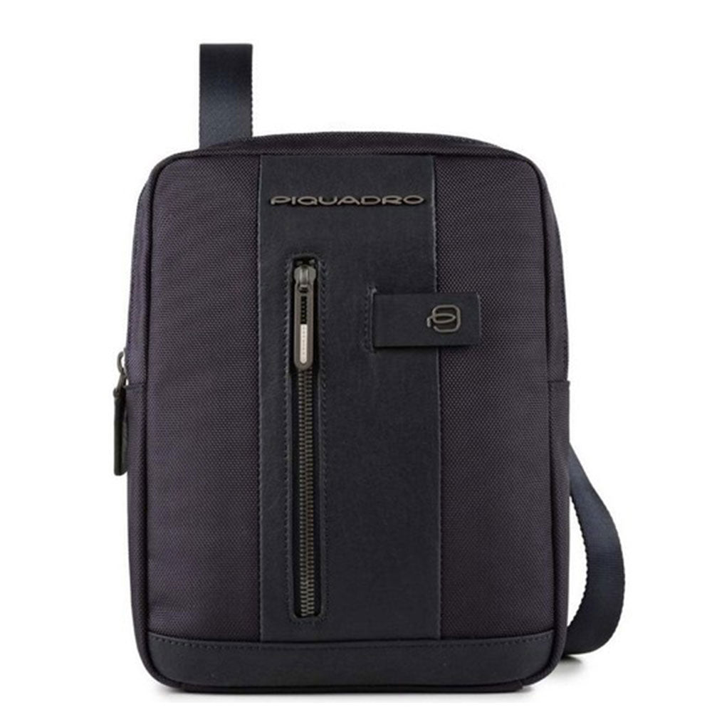 Borsello Organizzato Piquadro in Tessuto e Pelle di Colore Blu Porta iPad - CA1816BR2 Linea Brief
