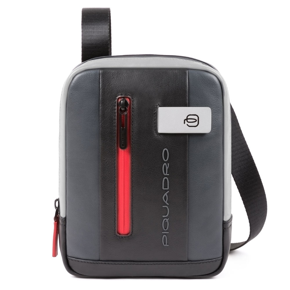 Borsello Piquadro a Tracolla in Pelle Grigia e Nera con Porta iPad®mini - CA3084UB00 Linea Urban