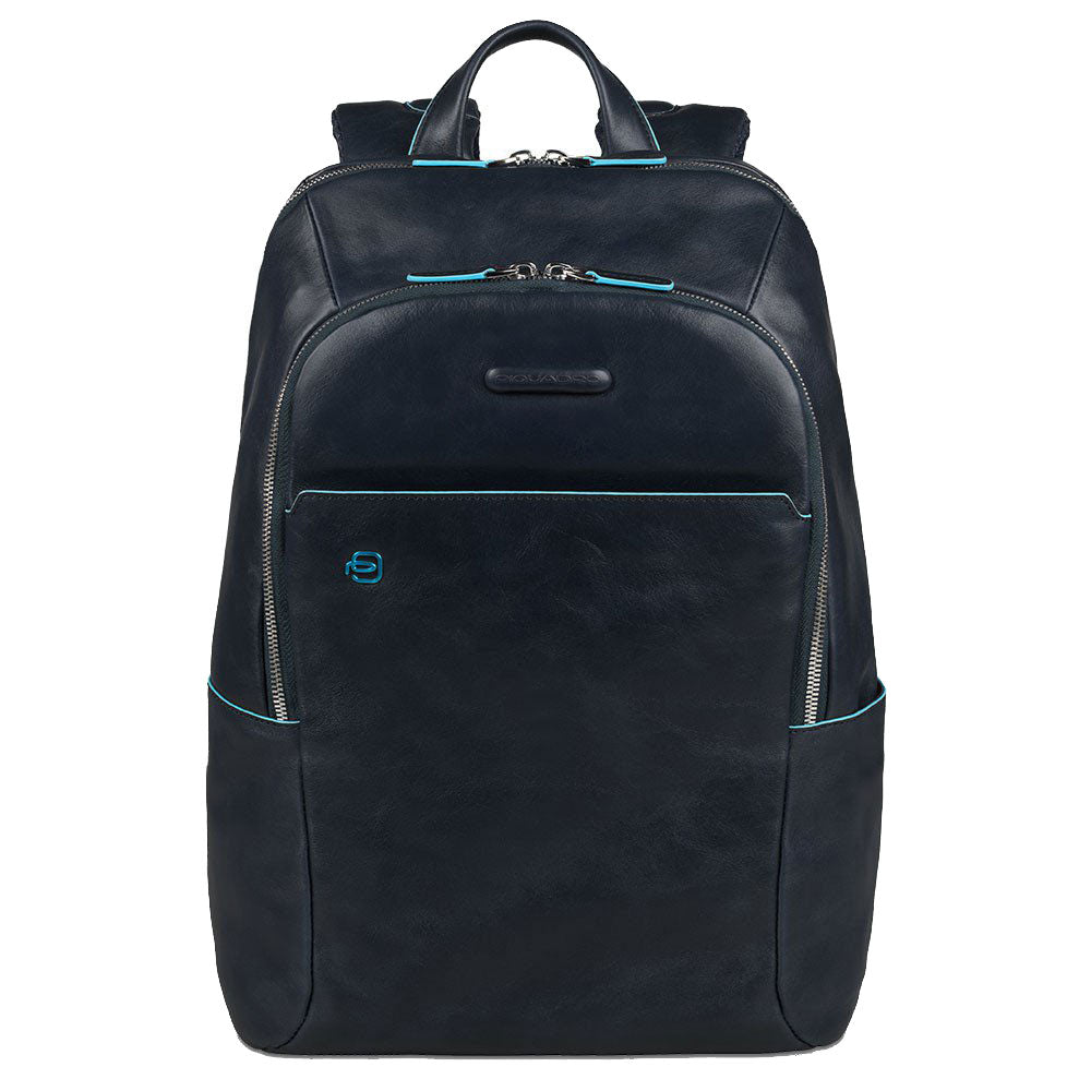 PIQUADRO Zaino Porta Pc 14" Linea Blue Square in Pelle Blu - CA3214B2