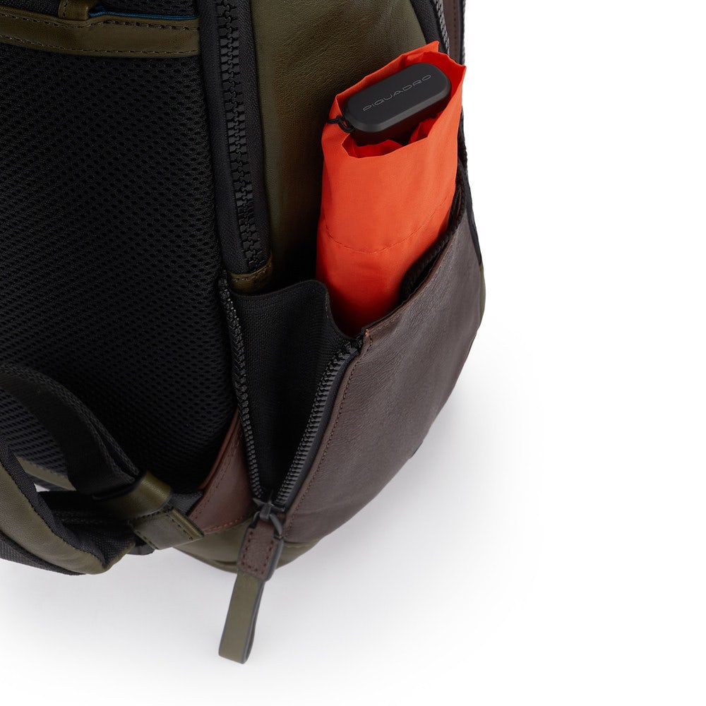 PIQUADRO Rucksack für 15" PC und iPad aus blauem Leder Harper Line - CA3349AP