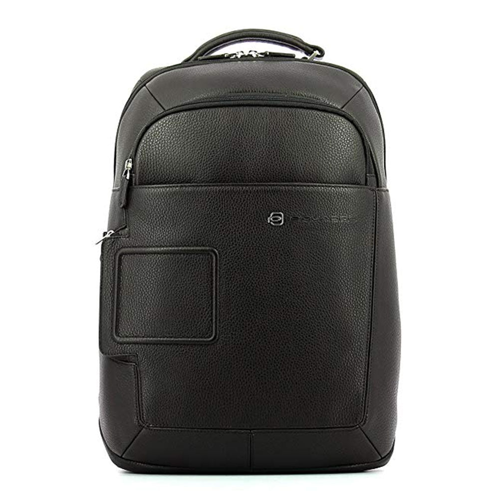 PIQUADRO Vibe Lederrucksack mit 15,6-Zoll-Computer- und Tablet-Halter – CA3772VI Schwarz