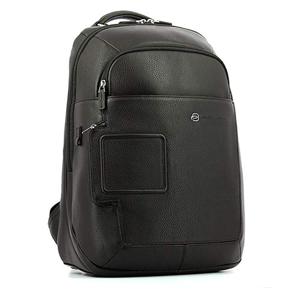 PIQUADRO Vibe Lederrucksack mit 15,6-Zoll-Computer- und Tablet-Halter – CA3772VI Schwarz