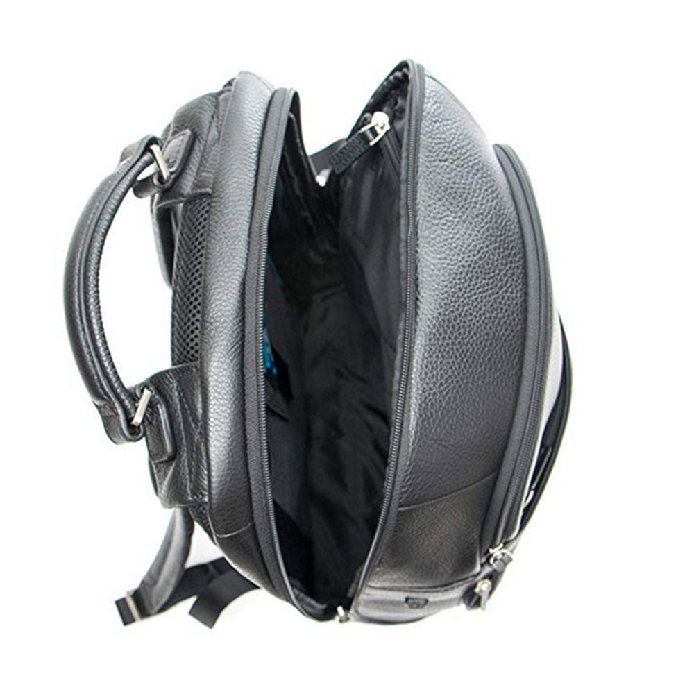 PIQUADRO Vibe Lederrucksack mit 15,6-Zoll-Computer- und Tablet-Halter – CA3772VI Schwarz