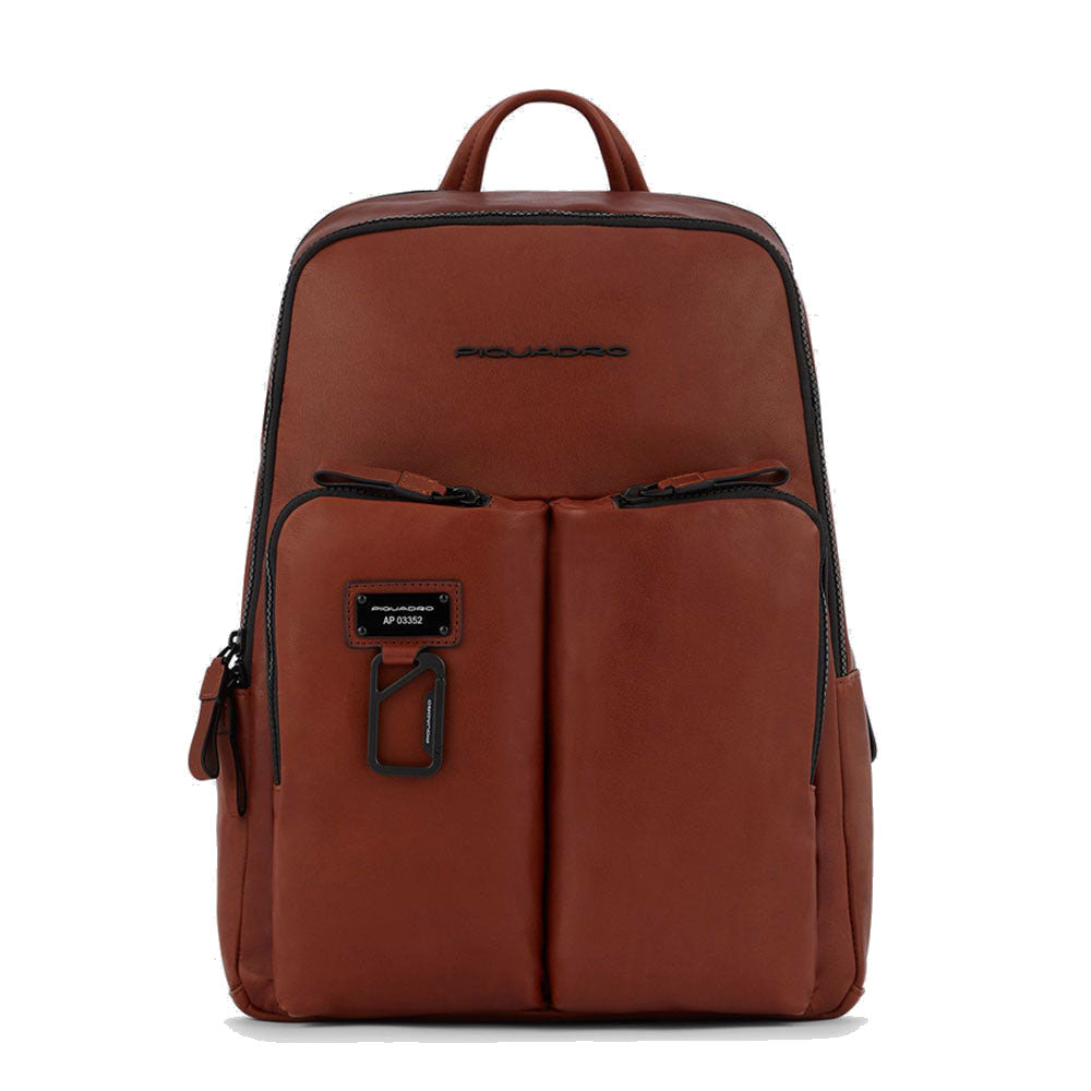 PIQUADRO Rucksack für 14" PC und Tablet aus Cuoio-Leder Harper Line - CA3869AP