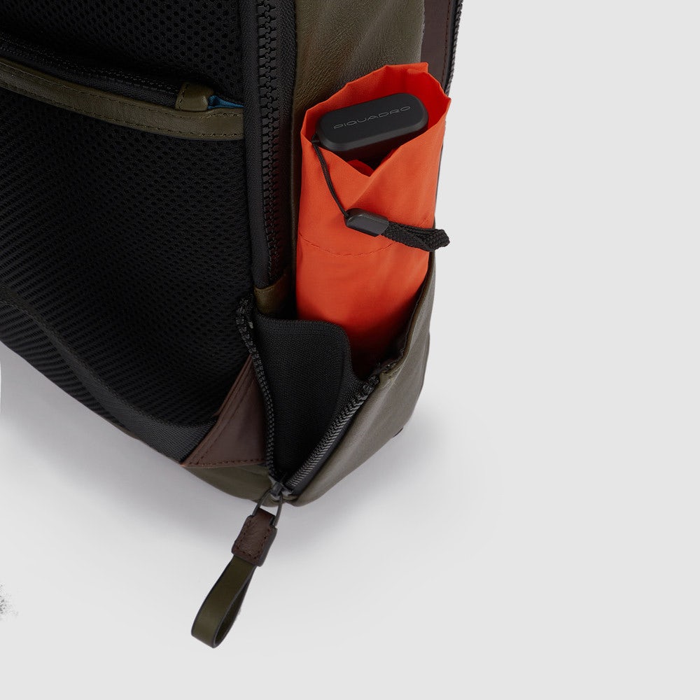 PIQUADRO Rucksack für 14" PC und Tablet aus dunkelbraunem Leder Harper Line - CA3869AP