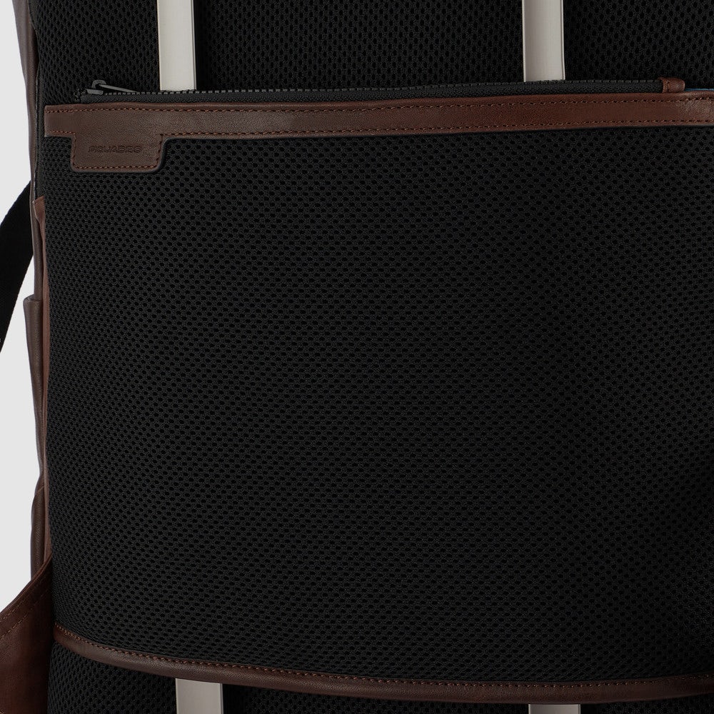 PIQUADRO Rucksack für 14" PC und Tablet aus dunkelbraunem Leder Harper Line - CA3869AP