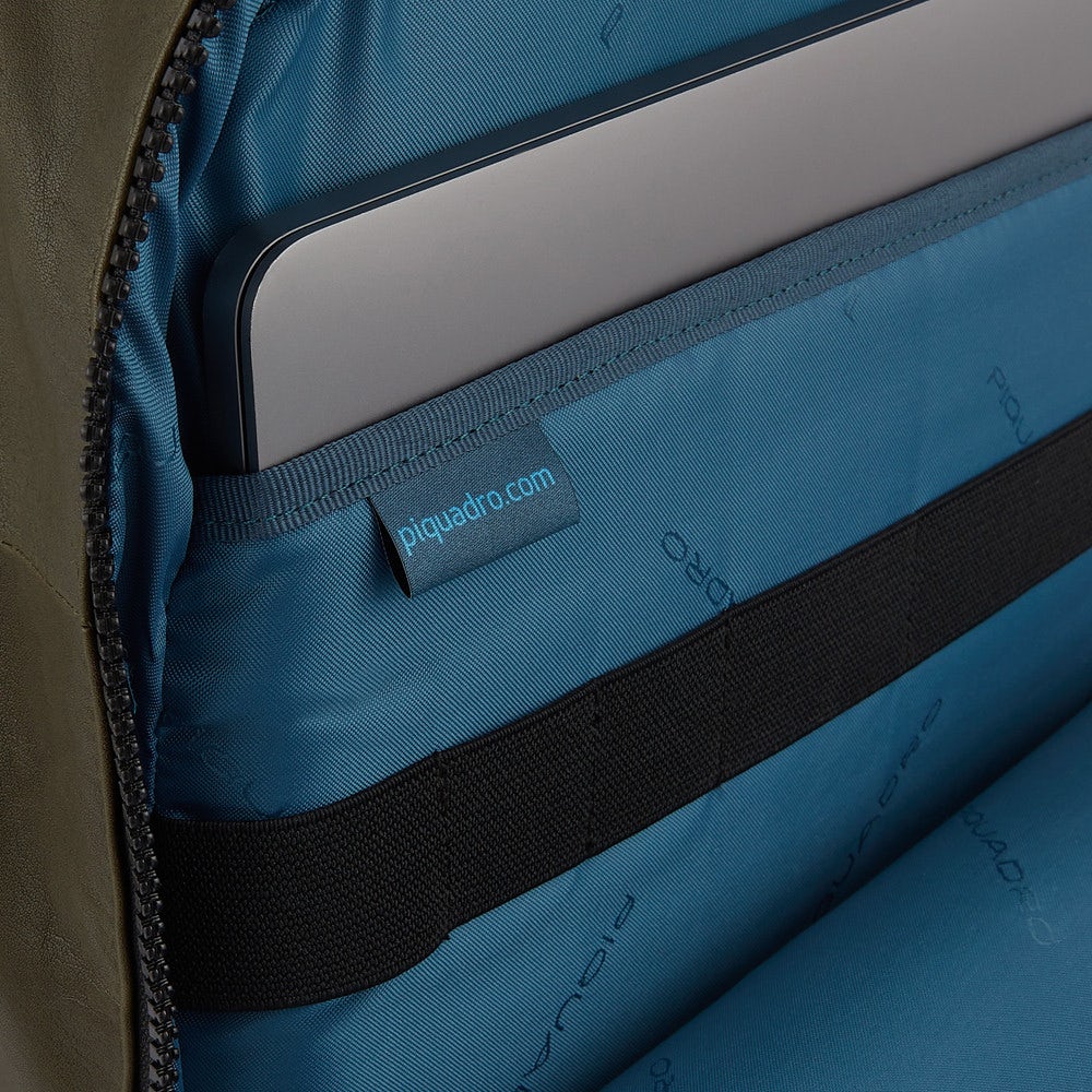 PIQUADRO Rucksack für 14" PC und Tablet aus dunkelbraunem Leder Harper Line - CA3869AP