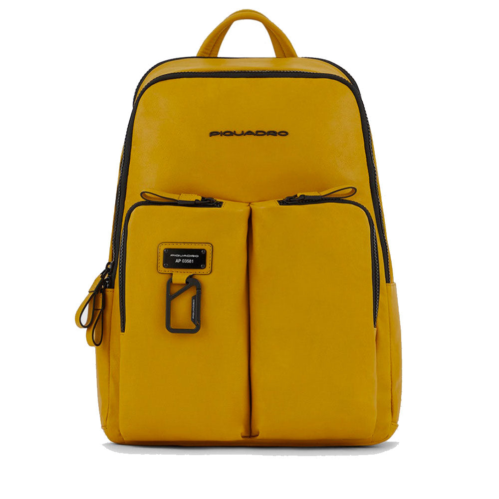 PIQUADRO Rucksack für 14" PC und Tablet aus gelbem Leder Harper Line - CA3869AP