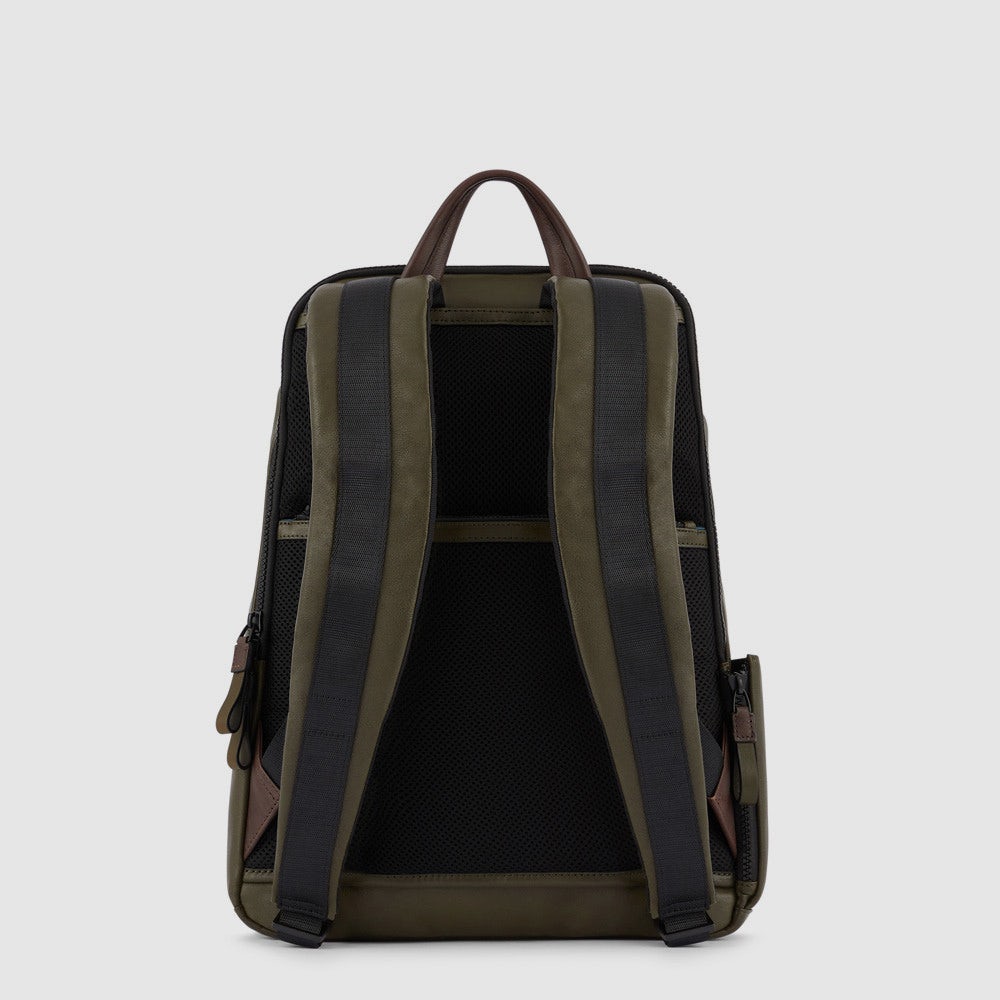 PIQUADRO Rucksack für 14" PC und Tablet aus dunkelbraunem Leder Harper Line - CA3869AP