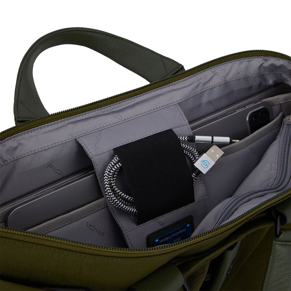 Cartella Sottile PIQUADRO in Tessuto Nero con Porta Pc 15" Linea P16S2 - CA4021P16S2
