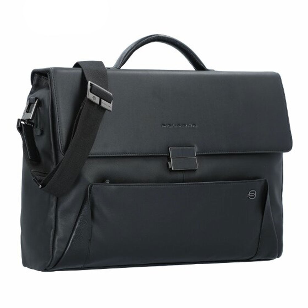 PIQUADRO PAN LINIE
14" PC- und Tablet-Aktentasche aus schwarzem Leder - CA4254S94