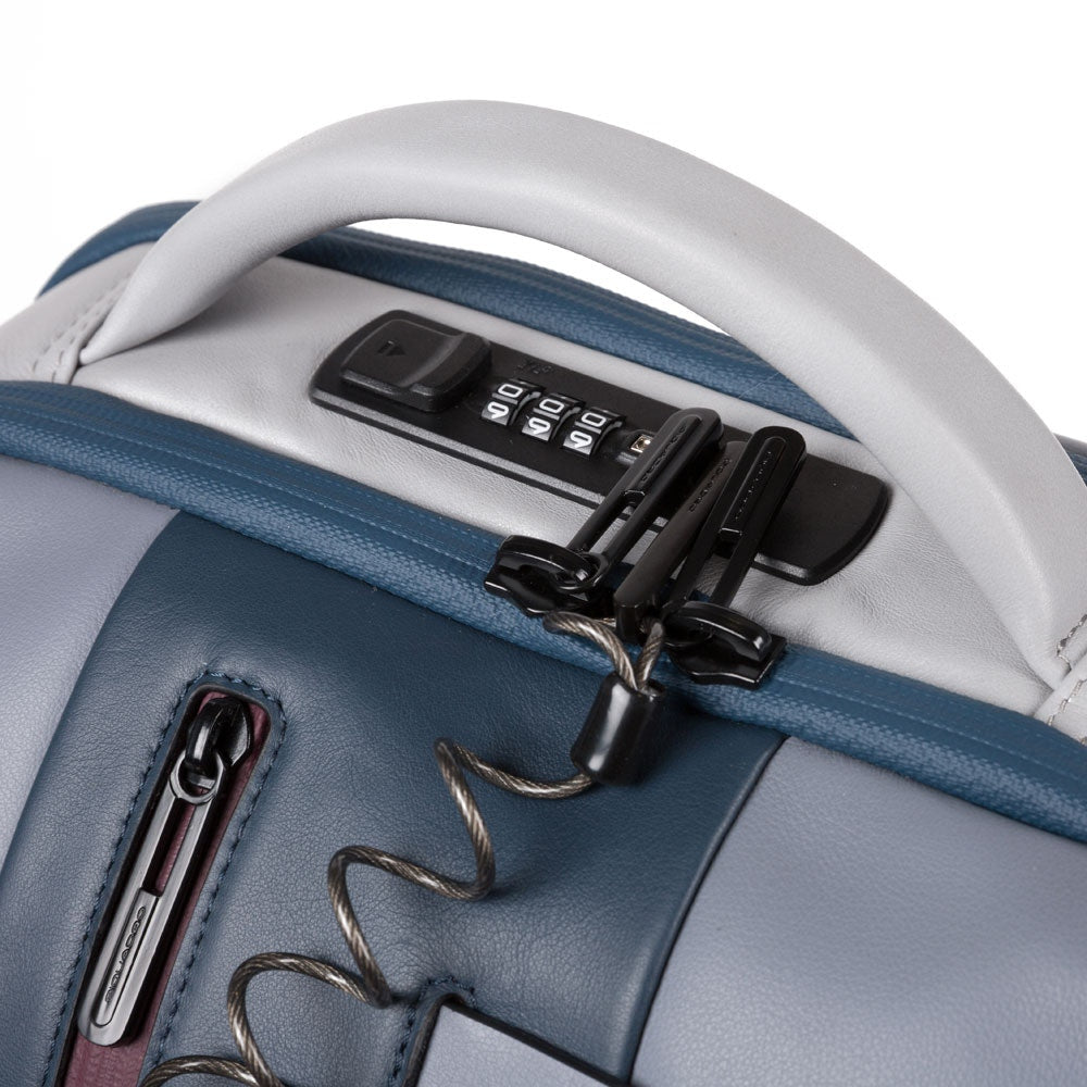 PIQUADRO Zaino Porta Pc 15,6" - linea Urban Pelle Grigio e Bordeaux CA4550UB00BM con Antifurto