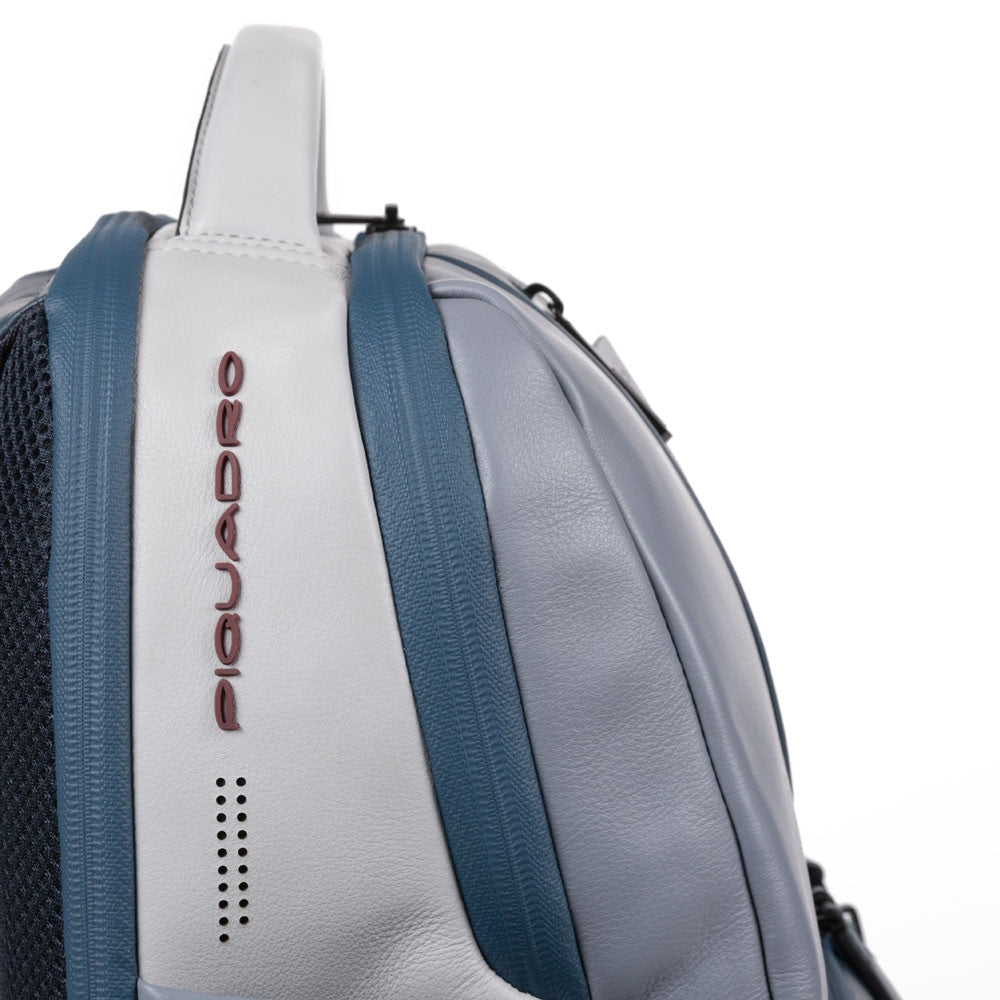 PIQUADRO Zaino Porta Pc 15,6" - linea Urban Pelle Grigio e Bordeaux CA4550UB00BM con Antifurto