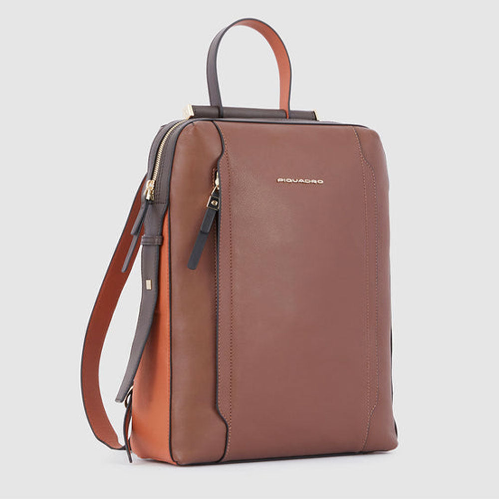 Zaino Donna PIQUADRO Porta Computer in Pelle Colore Marrone Linea Circle - CA4576W92