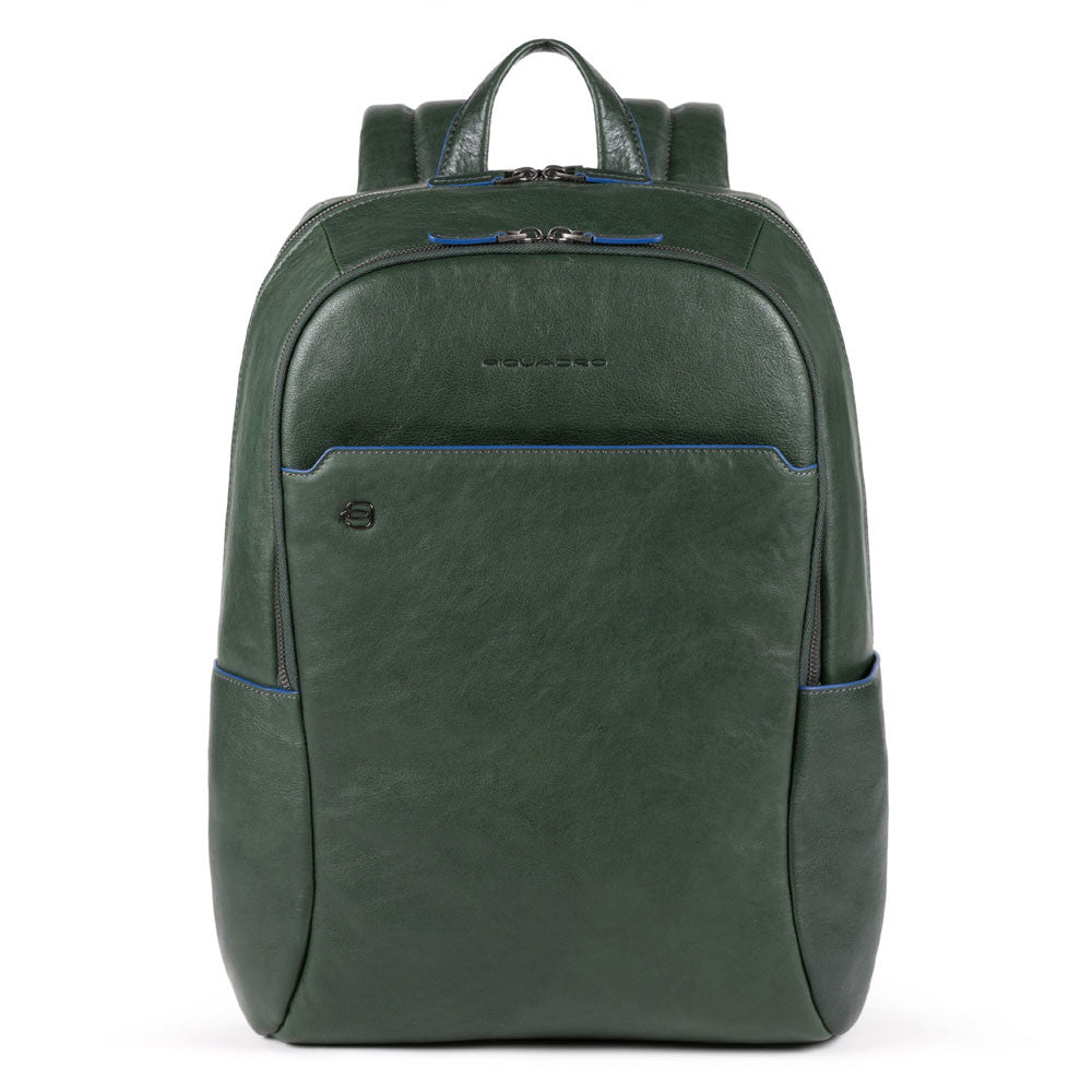 15,6-Zoll-Laptop-Rucksack – PIQUADRO B2S-Linie aus grünem Leder CA4762B2S