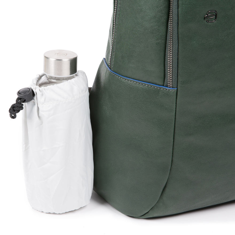15,6-Zoll-Laptop-Rucksack – PIQUADRO B2S-Linie aus grünem Leder CA4762B2S