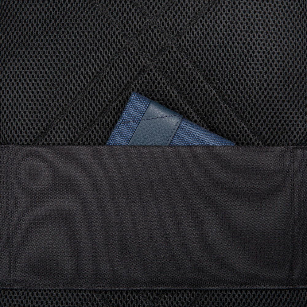 PIQUADRO Herrenrucksack aus schwarzem Leder und Stoff für 14" PC und iPad Trakai Line CA5524W109