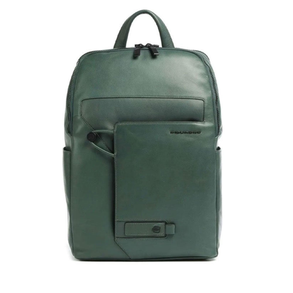 Zaino PIQUADRO Espandibile con porta Pc 14" in Pelle Verde Linea Aye - CA5988W119