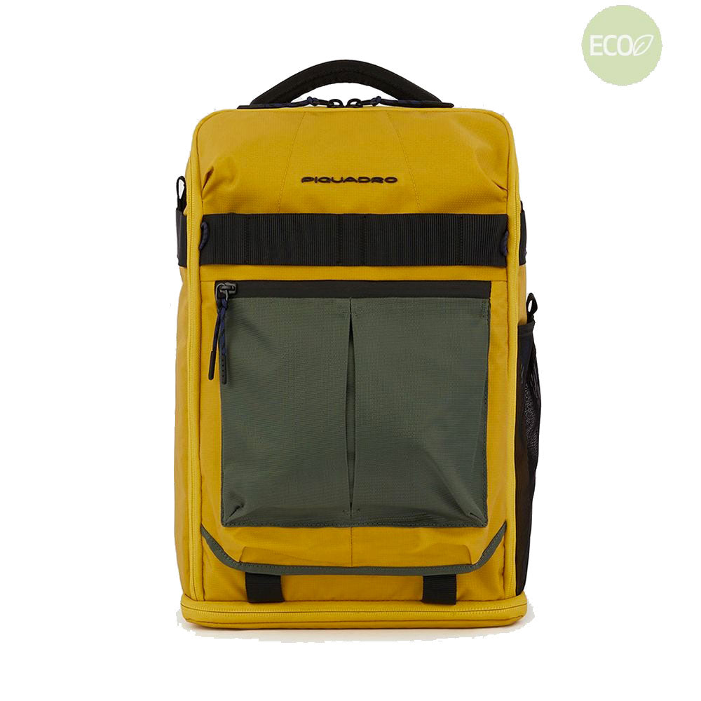 PIQUADRO Fahrradrucksack aus gelbem recyceltem Nylon mit 14-Zoll-PC-Halterung Arne Line – CA5999S125L