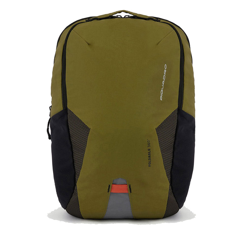 Zaino PIQUADRO Pieghevole porta PC 15,6" in Nylon Riciclato Linea Foldable Colore Verde Militare - CA6005FLD