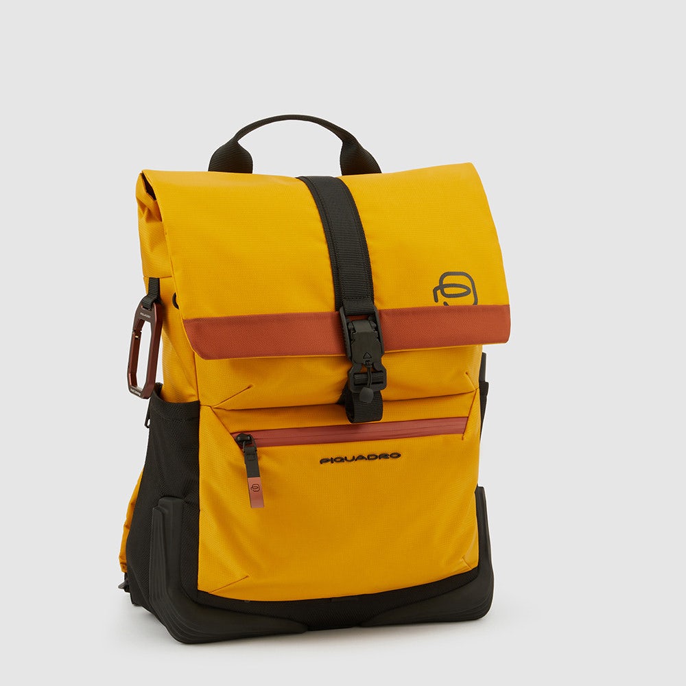 Zaino da Bici PIQUADRO in Tessuto Riciclato con Porta Computer 15,6" Linea Corner 2.0 Colore Giallo - CA6144C2O