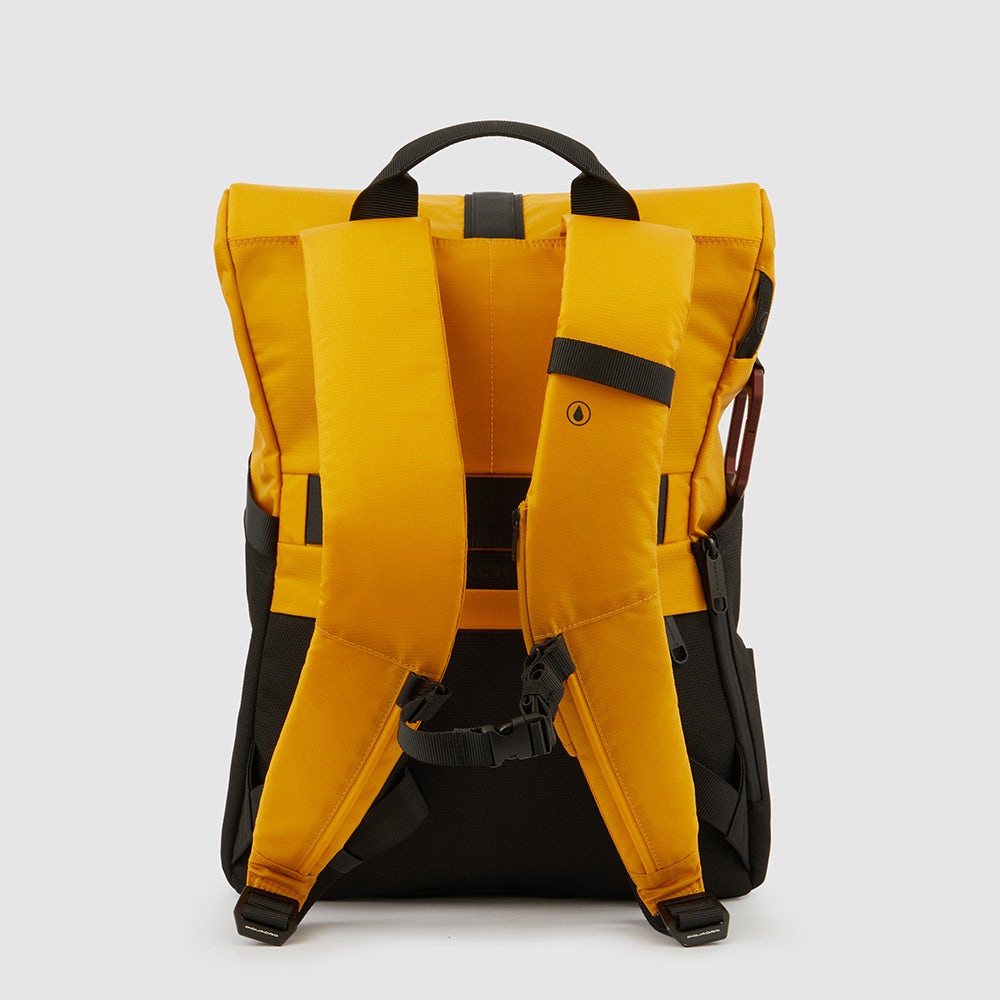 Zaino da Bici PIQUADRO in Tessuto Riciclato con Porta Computer 15,6" Linea Corner 2.0 Colore Giallo - CA6144C2O