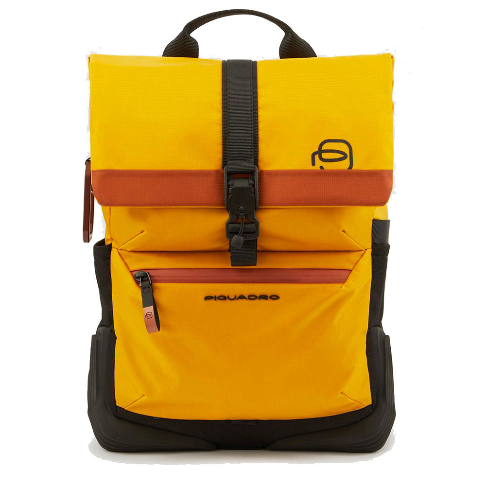 fahrradrucksack gelb PIQUADRO Fahrradrucksack aus recyceltem Stoff mit 15,6-Zoll-Computerhalterung Corner 2.0 Line Farbe Gelb – CA6144C2O zum Sonderpreis – Cuoieriashop
