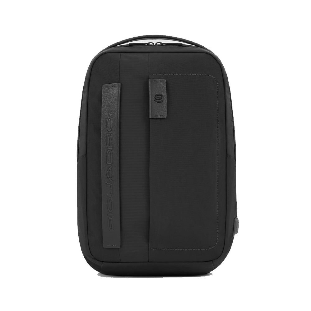 PIQUADRO Rucksack für 14-Zoll-PC aus schwarzem Stoff, Linie P16S2 – CA6232P16S2