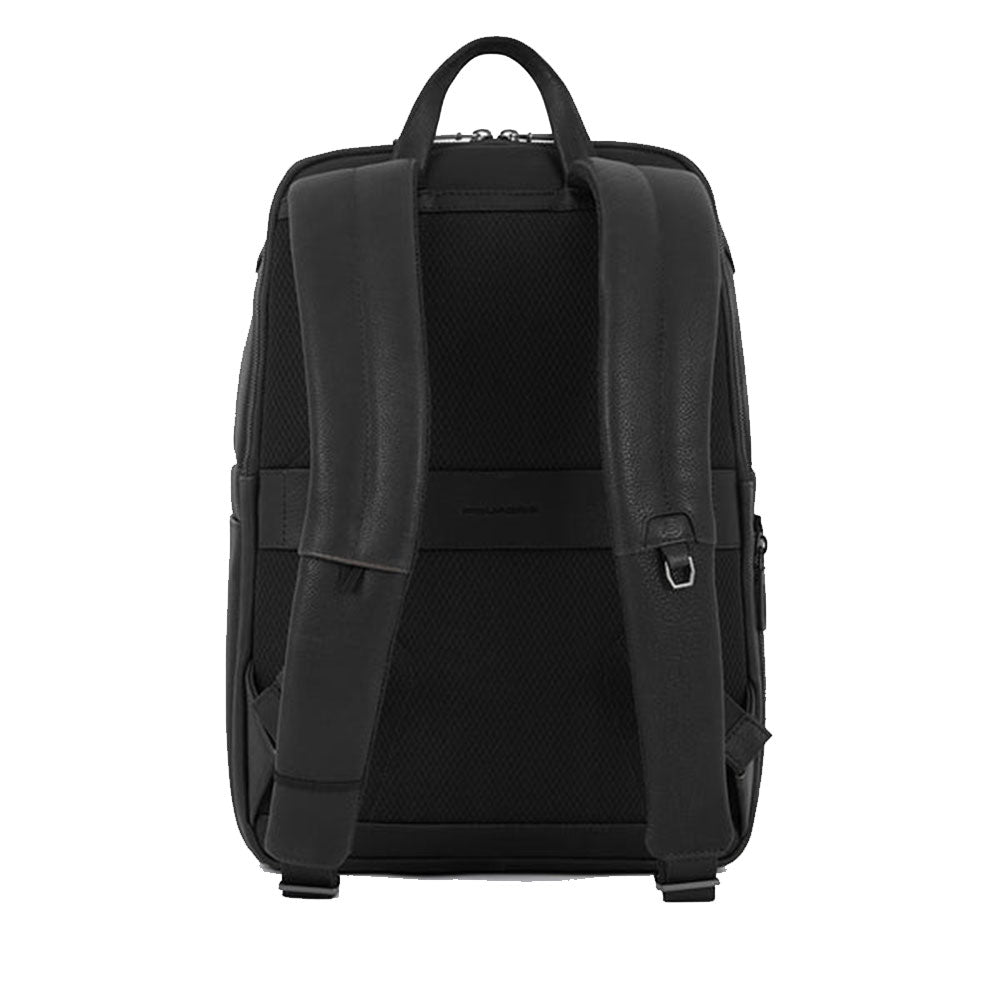 PIQUADRO Herrenrucksack für 14-Zoll-PC aus schwarzem Leder Rhino Line – CA6249W118