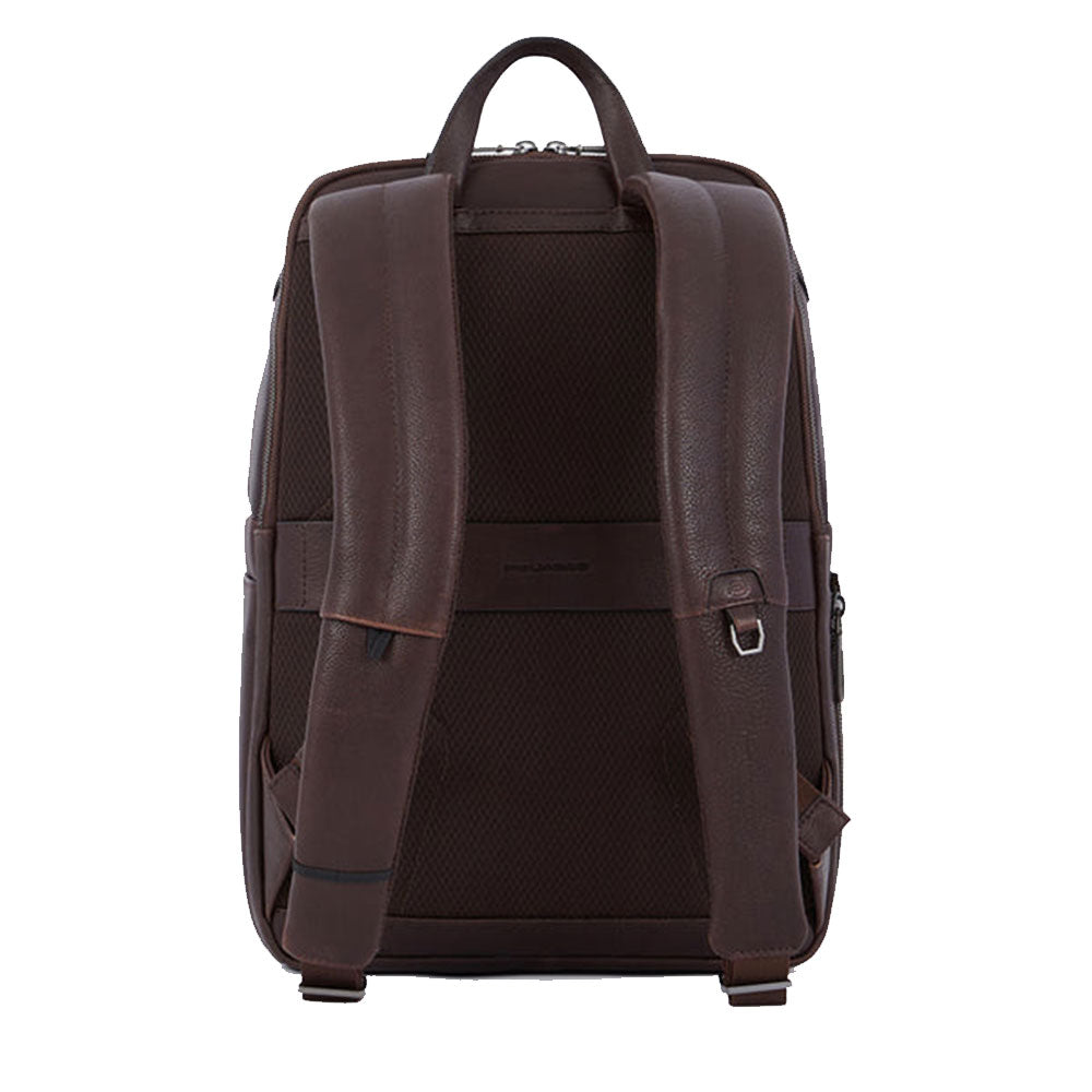 PIQUADRO Herrenrucksack für 14-Zoll-PC aus dunkelbraunem Leder Rhino Line – CA6249W118