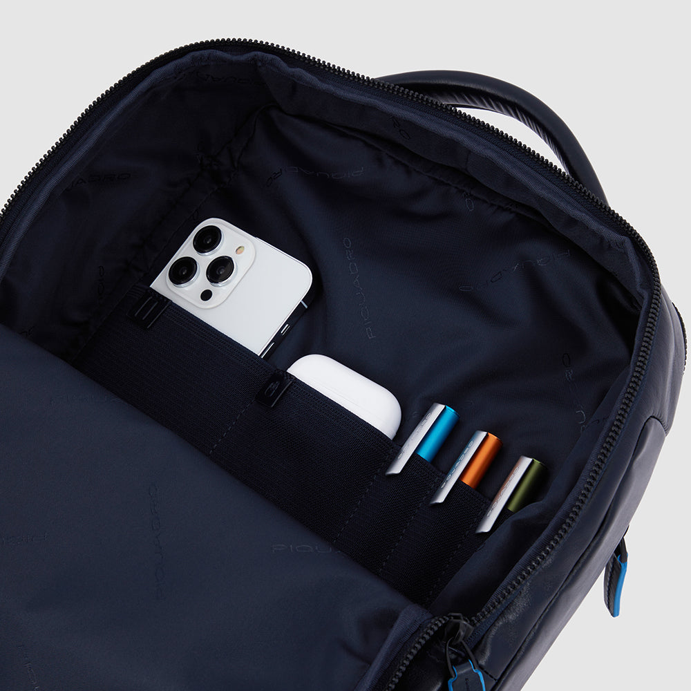 PIQUADRO Rucksack für 14-Zoll-PC aus schwarzem Leder – CA6289B2V