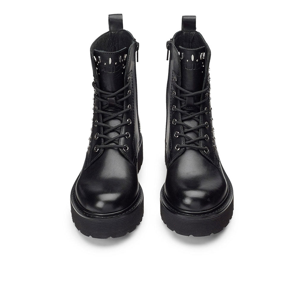 Scarpe Donna CULT Slash 3906 Anfibi in Pelle Nera con Borchie