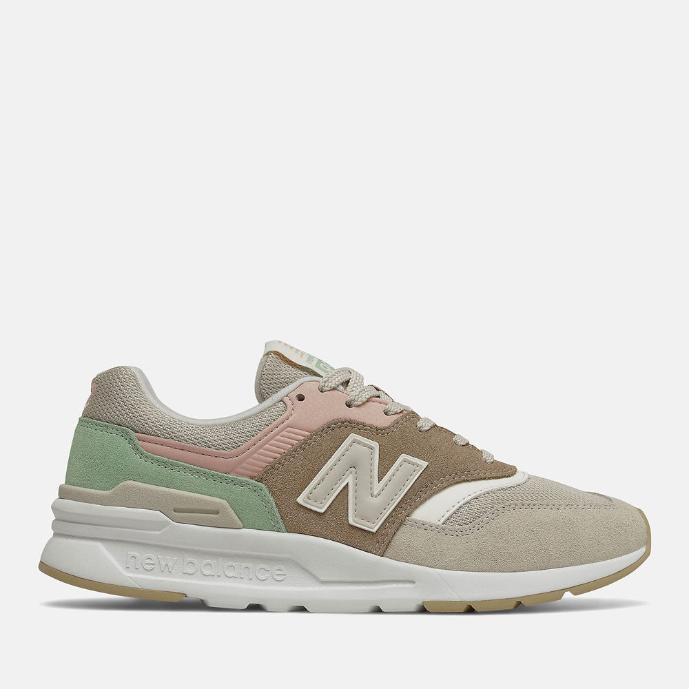 Scarpe Donna NEW BALANCE Sneakers 997H in Suede e Mesh colore Tan e Pink a sconto Cuoieriashop