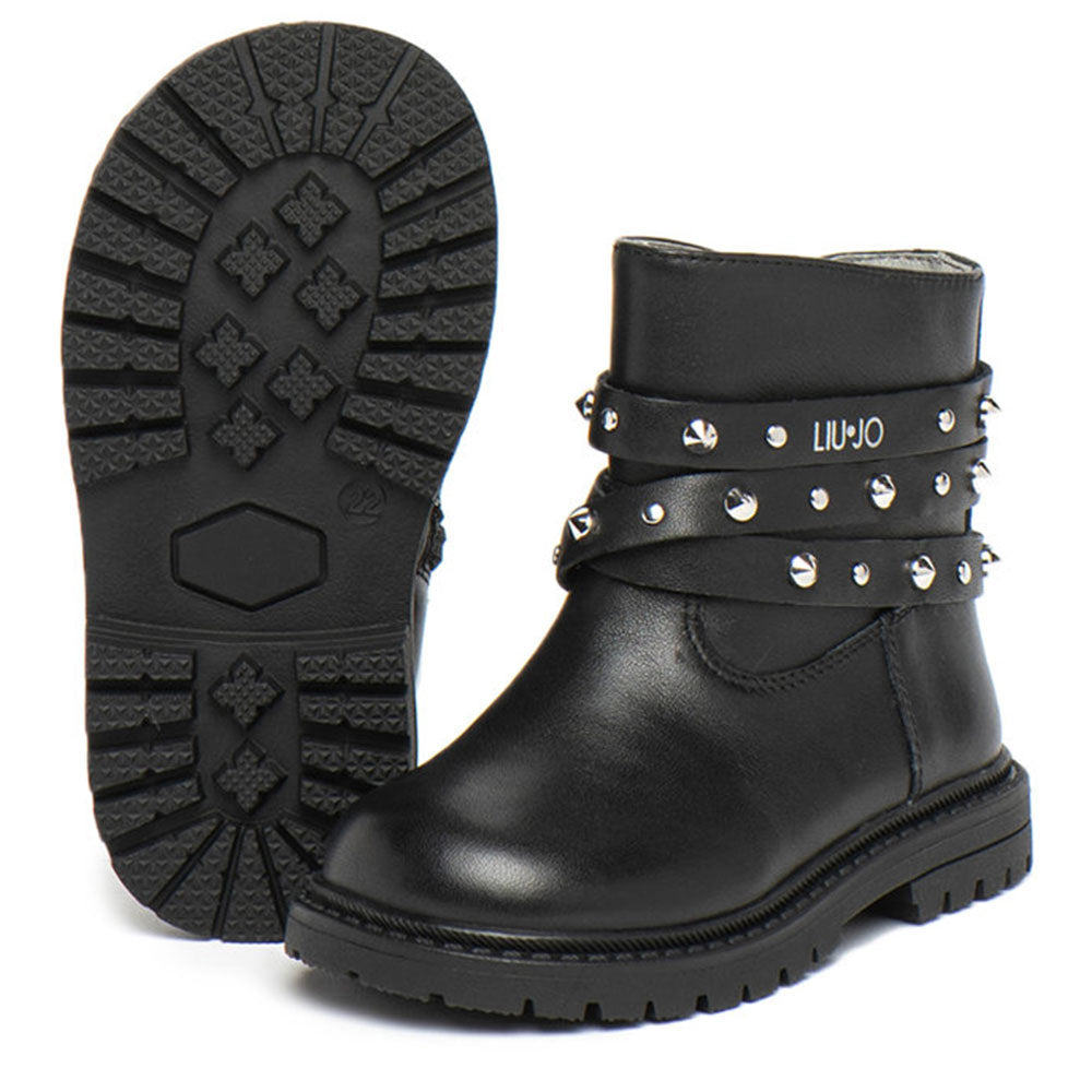 Scarpe Bambina LIU JO linea Debbie 24 Stivaletti Neri con Borchie