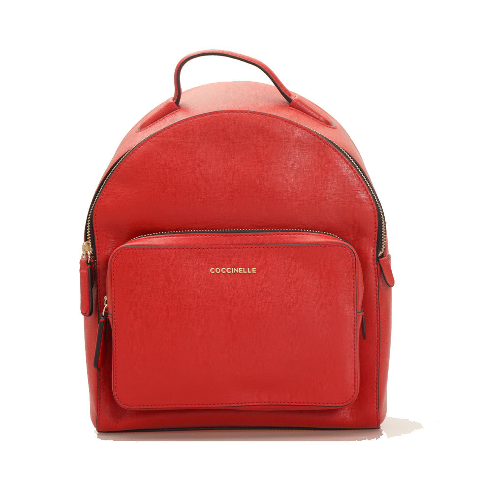 COCCINELLE Damenrucksack Clementine aus Coquelicot Saffiano-Leder zum Sonderpreis – Cuoieriashop