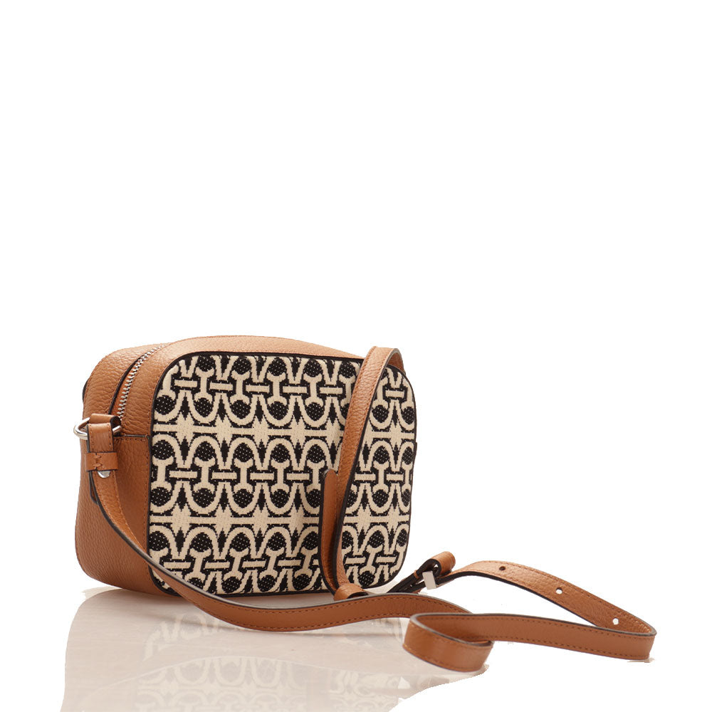 Borsa Donna a Tracolla COCCINELLE in Tessuto e Pelle Multi Noir - Caramel linea Beat Monogram