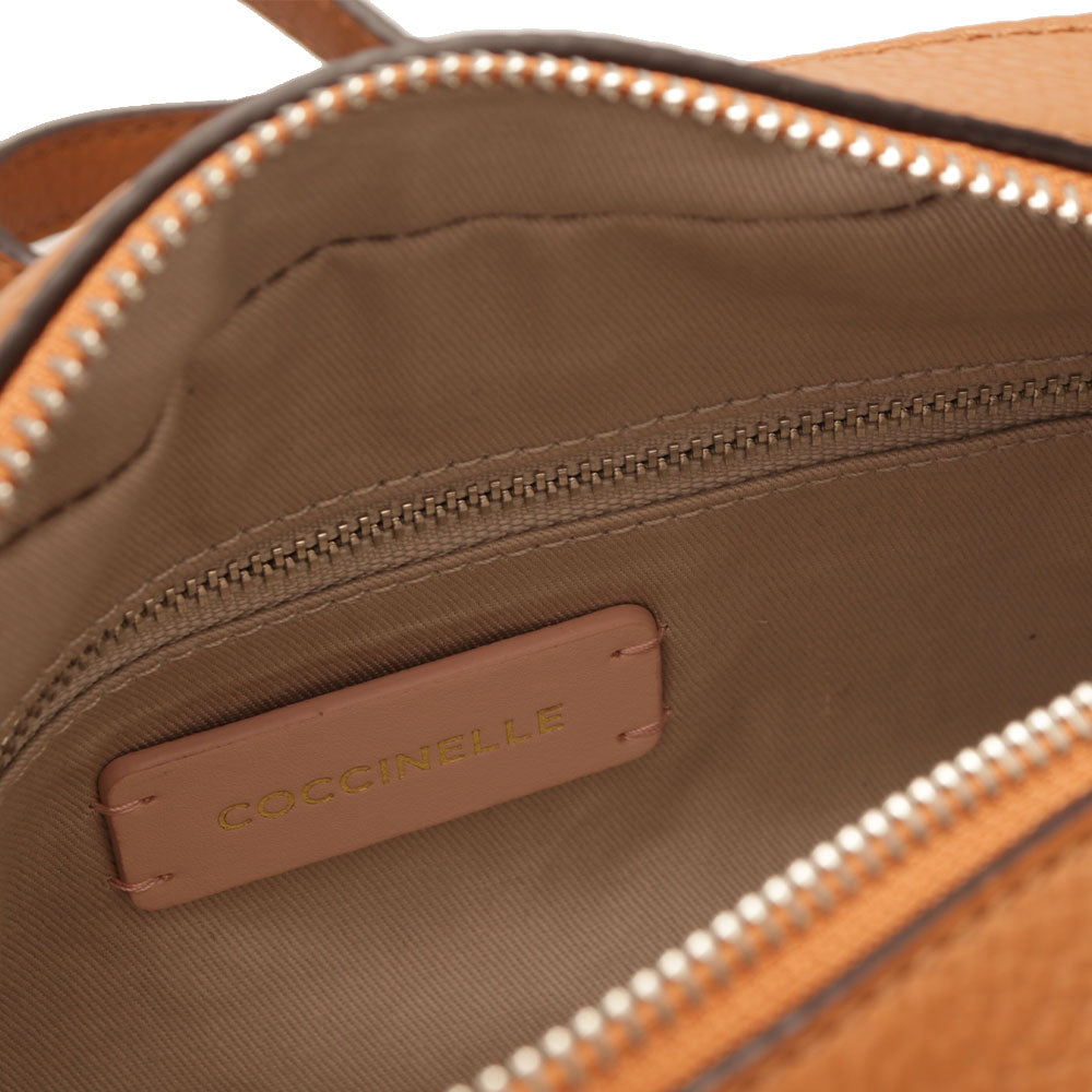 Borsa Donna a Tracolla COCCINELLE in Tessuto e Pelle Multi Noir - Caramel linea Beat Monogram