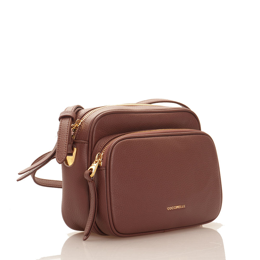 Borsa Donna a Tracolla COCCINELLE linea Lea in Pelle Colore Carruba