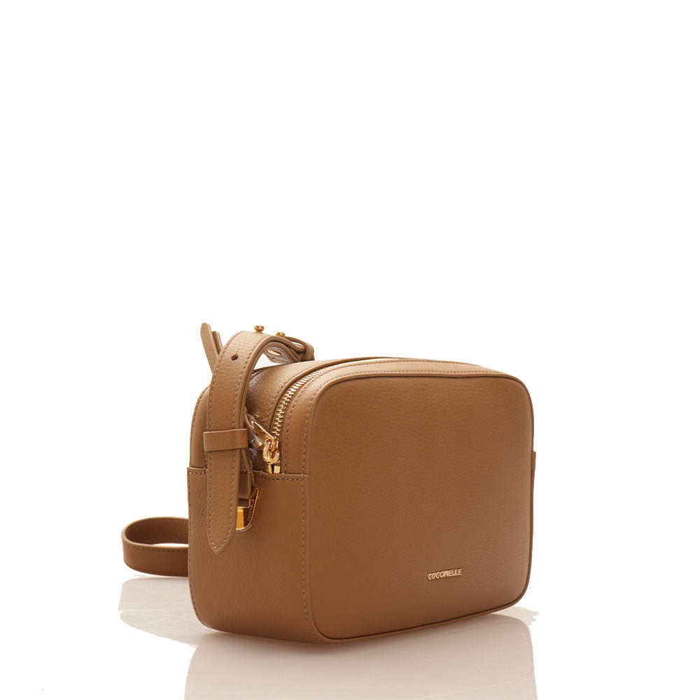 Borsa Donna a Tracolla Piccola COCCINELLE linea Lea in Pelle Colore Nocciola